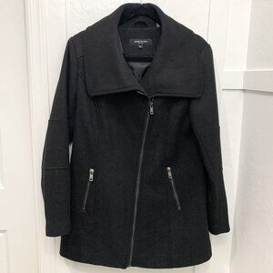 Kenneth Cole Women's Black Wool Dress Coat Size M Medium